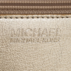 Pre Owned Michael Michael Kors Beige Python Embossed Leather Tote