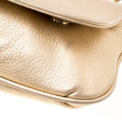 Pre Owned حقيبة كتف مايكل مايكل كورس جلد ذهبية فاتحة