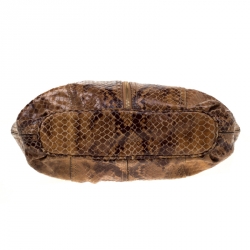 مملوكة مسبقًا حقيبة يد مايكل مايكل كورس جلد نقشة الثعبان بني