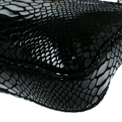 Pre Owned حقيبة كروس مايكل مايكل كورس نقشة جلد ثعبان أسود