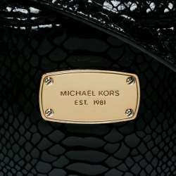 Pre Owned حقيبة كروس مايكل مايكل كورس نقشة جلد ثعبان أسود