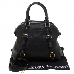 Pre Owned MICHAEL Michael Kors Black Leather Bedford Top Handle Bag