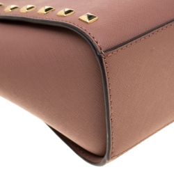 Pre Owned Michael Michael Kors Dark Beige Medium Studded Selma Crossbody Bag