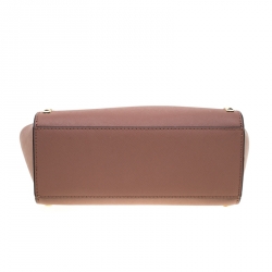 Pre Owned Michael Michael Kors Dark Beige Medium Studded Selma Crossbody Bag