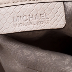 Pre Owned حقيبة مايكل كورس بدفورد جلد نقش ثعبان بيج