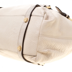 Pre Owned حقيبة مايكل كورس بدفورد جلد نقش ثعبان بيج