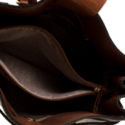 مملوكة مسبقًا حقيبة يد مايكل مايكل كورس هاميلتون كبيرة جلد شعار بنية