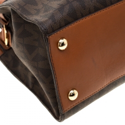 مملوكة مسبقًا حقيبة يد مايكل مايكل كورس هاميلتون كبيرة جلد شعار بنية