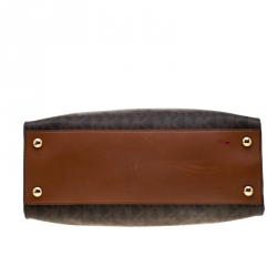 مملوكة مسبقًا حقيبة يد مايكل مايكل كورس هاميلتون كبيرة جلد شعار بنية