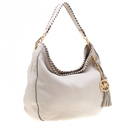 مملوكة مسبقًا حقيبة مايكل مايكو كورس بينيت جلد أبيض أوف وايت