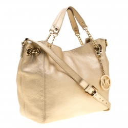مملوكة مسبقًا MICHAEL Michael Kors Metallic Gold Leather Jet Set Chain Tote
