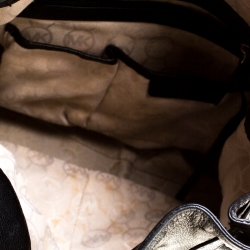 Pre Owned Michael Kors Black Leather East West Hamilton Tote