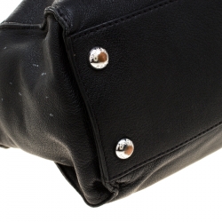 Pre Owned Michael Kors Black Leather East West Hamilton Tote