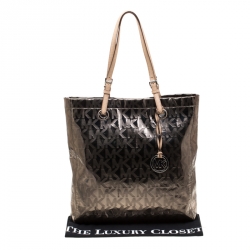 Pre Owned MICHAEL Michael Kors Nikel Metallic Mirror PVC Leather North South Tote