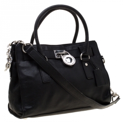 Pre Owned MICHAEL Michael Kors Black Leather Hamilton Tote