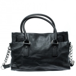 Pre Owned MICHAEL Michael Kors Black Leather Hamilton Tote