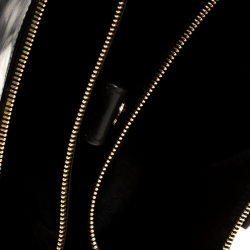 Pre Owned Michael Michael Kors Black Leather Double Zip Jet Set Tote