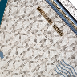 Pre Owned MICHAEL Michael Kors Off White Sail Boat Travel Wristlet