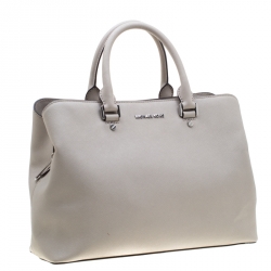 Pre Owned Michael Michael Kors Grey Saffiano Leather Savannah Tote