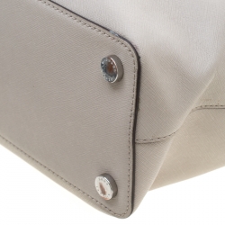 Pre Owned Michael Michael Kors Grey Saffiano Leather Savannah Tote