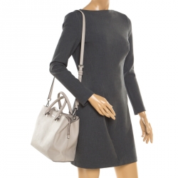 Pre Owned Michael Michael Kors Grey Saffiano Leather Savannah Tote