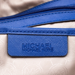 Pre Owned حقيبة يد مايكل مايكل كورس جت ست سحاب علوي جلد سافيانو بيج فاتحة