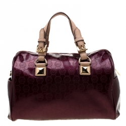 Pre Owned MICHAEL Michael Kors Purple Patent Leather Grayson Satchel