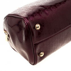 Pre Owned MICHAEL Michael Kors Purple Patent Leather Grayson Satchel