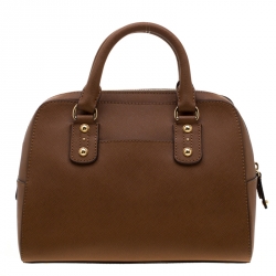 مملوكة مسبقًا MICHAEL Michael Kors Brown Saffiano Leather Satchel