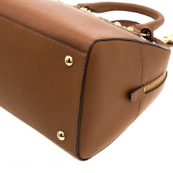مملوكة مسبقًا MICHAEL Michael Kors Brown Saffiano Leather Satchel