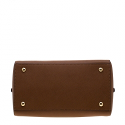 مملوكة مسبقًا MICHAEL Michael Kors Brown Saffiano Leather Satchel