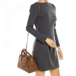 مملوكة مسبقًا MICHAEL Michael Kors Brown Saffiano Leather Satchel