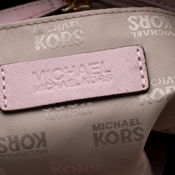 Pre Owned Michael Michael Kors Blush Pink  Leather Jet Set Travel Chain Shoulder Bag