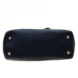 Pre Owned MICHAEL Michael Kors Navy Blue Leather Jet Set  Travel Tote 