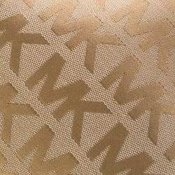 Pre Owned حقيبة يد مايكل مايكل كورس شراشيب حلقة جلد وكانفاس شهيرة بنية/ بيج