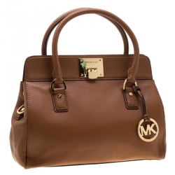 Pre Owned MICHAEL Michael Kors Tan Leather Astrid Satchel