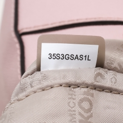 Pre Owned MICHAEL Michael Kors Light Pink Leather Top Zip Satchel