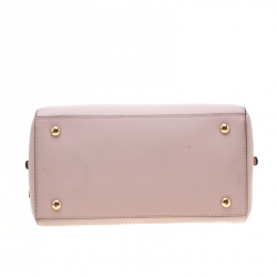 Pre Owned MICHAEL Michael Kors Light Pink Leather Top Zip Satchel