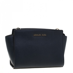 Pre Owned حقيبة كروس مايكل مايكر كورس سلما متوسطة جلد كحلية