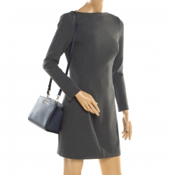 Pre Owned حقيبة كروس مايكل مايكر كورس سلما متوسطة جلد كحلية