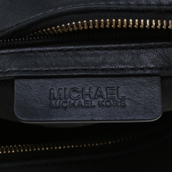 Pre Owned MICHAEL Michael Kors Black Leather Brooklyn Stripe Camera Crossbody Bag