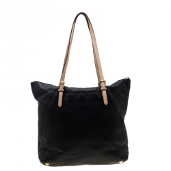 Pre Owned حقيبة يد مايكل مايكل كورس جت ست جلد سوداء