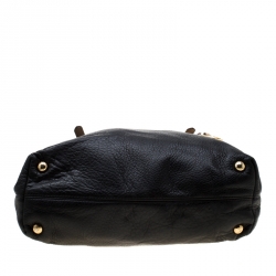 Pre Owned حقيبة يد مايكل مايكل كورس جت ست جلد سوداء