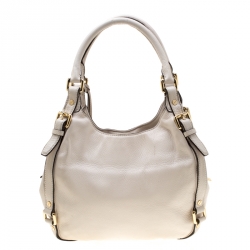 Pre Owned حقيبة مايكل مايكل كورس بدفورد جلد بيج فاتحة