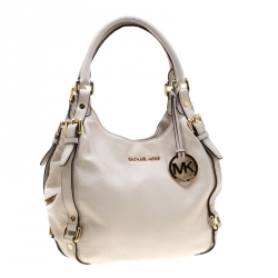 Pre Owned حقيبة مايكل مايكل كورس بدفورد جلد بيج فاتحة