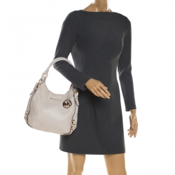 Pre Owned حقيبة مايكل مايكل كورس بدفورد جلد بيج فاتحة