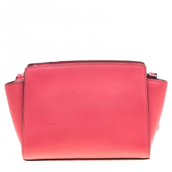 Pre Owned MICHAEL Michael Kors Pink Leather Medium Selma Crossbody Bag 