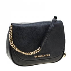 Pre Owned MICHAEL Michael Kors Black Leather Bedford Crossbody Bag