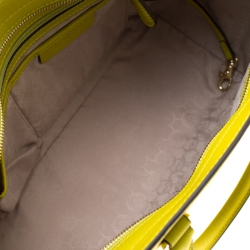 Pre Owned Michael Kors Lime Green Saffiano Leather Medium Selma Tote