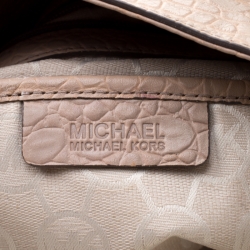 Pre Owned حقيبة يد مايكل كورس هاميلتون جلد نقش تمساح بيج